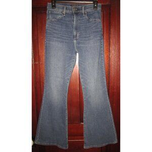 Abercrombie & Fitch 27 4 S Flare Jeans High Rise Bell Bottom Stretch Blue Short